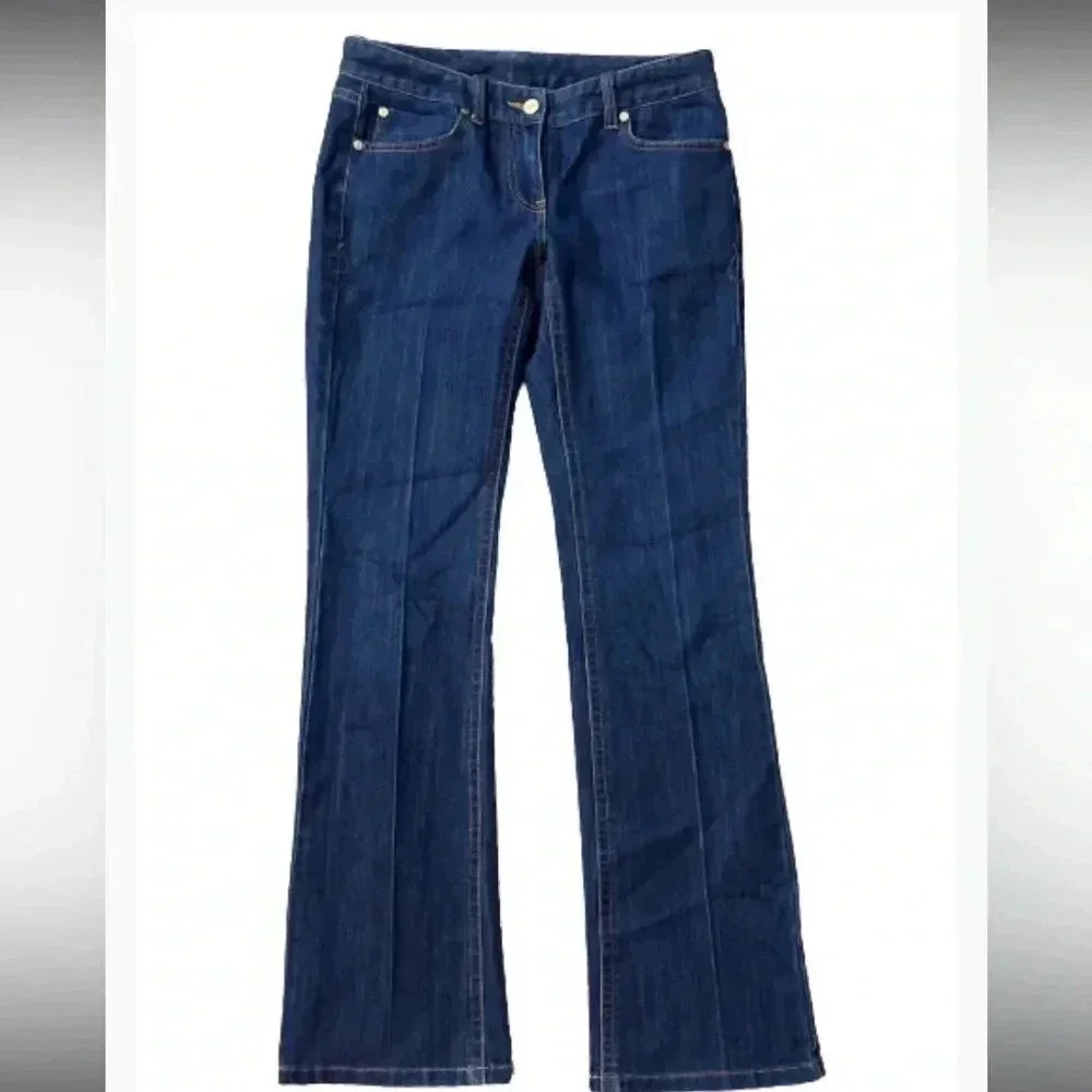 Inc festival boot cut blue denim jeans with covered pockets - Picture 2 of 12